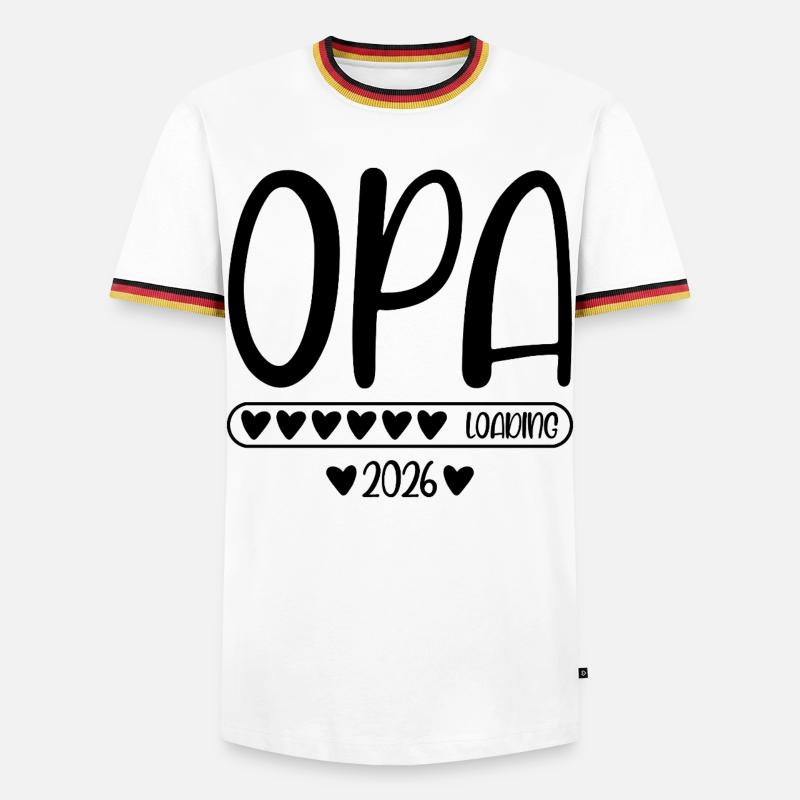 Opa 2026 loading - Männer Kontrast-T-Shirt - Weiß/Dreifarbig