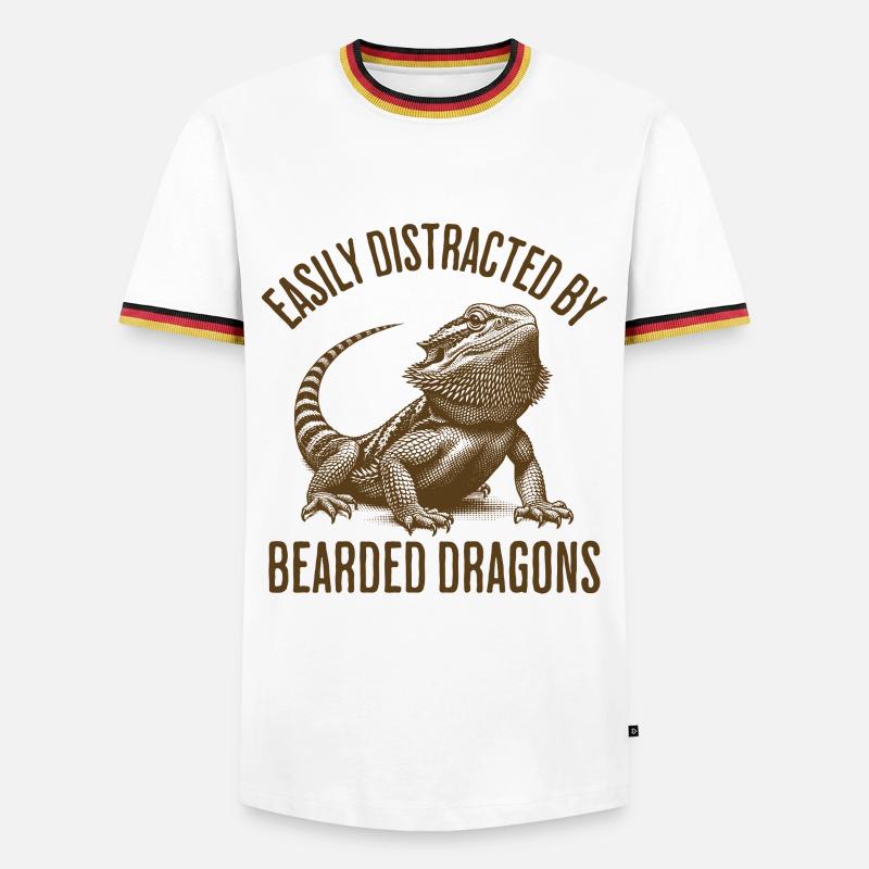 Easily Distracted By Bearded Dragons - Men's Ringer Shirt - white/tricolour