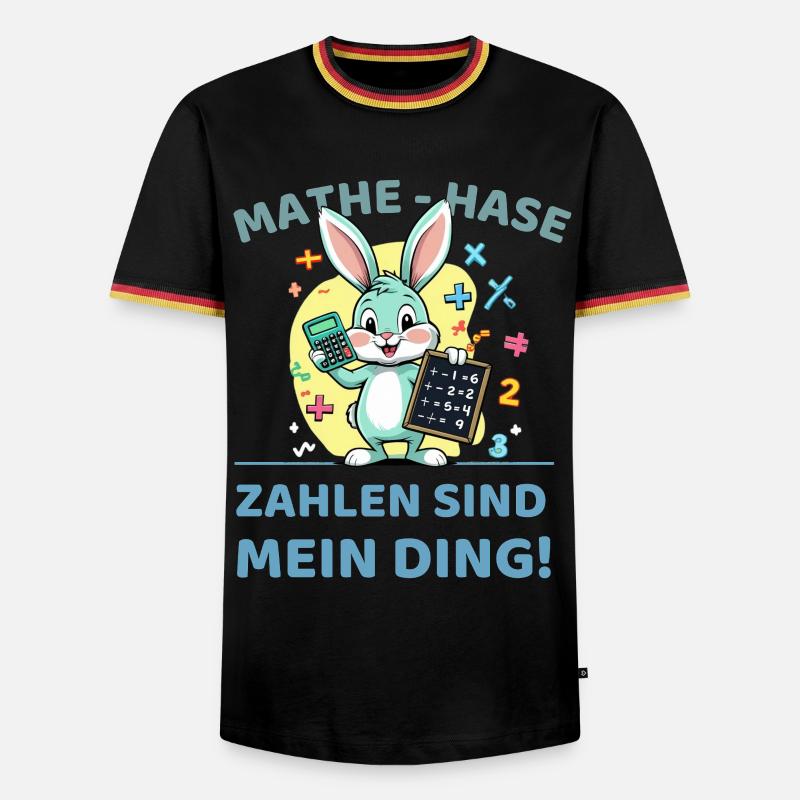 Math bunny with calculation task - Men's Ringer Shirt - black/tricolour