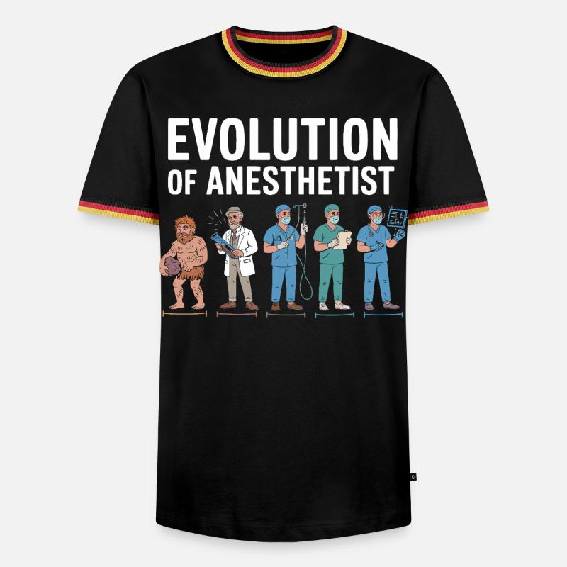 Evolution der Anästhesisten Illustration - Männer Kontrast-T-Shirt - Schwarz/Dreifarbig