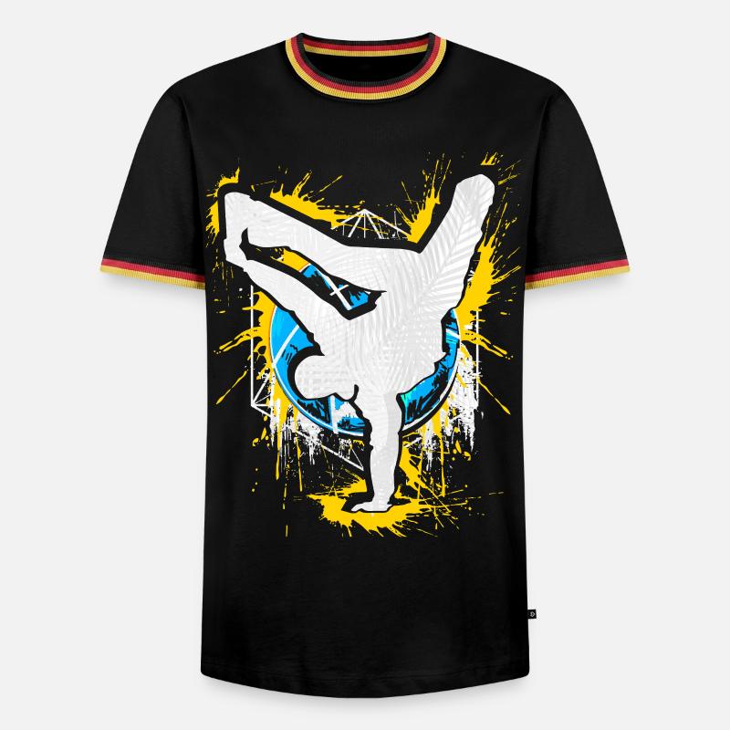 Breakdance Handstand Bboy - B-Boying Breakdancer - Männer Kontrast-T-Shirt - Schwarz/Dreifarbig