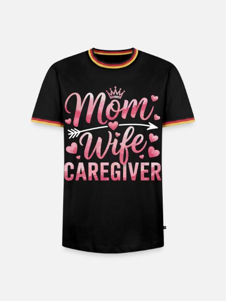 Mutter Tochter Herz Motiv - Männer Kontrast-T-Shirt - Schwarz/Dreifarbig
