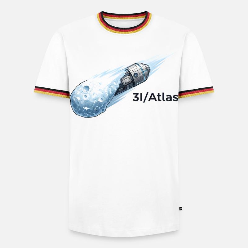 Comet flight through space - Men's Ringer Shirt - white/tricolour