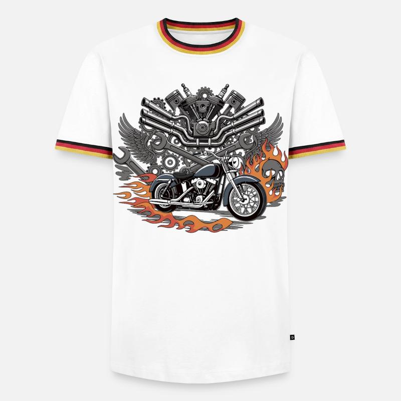 Flame Cruiser Engine Power - Men's Ringer Shirt - white/tricolour