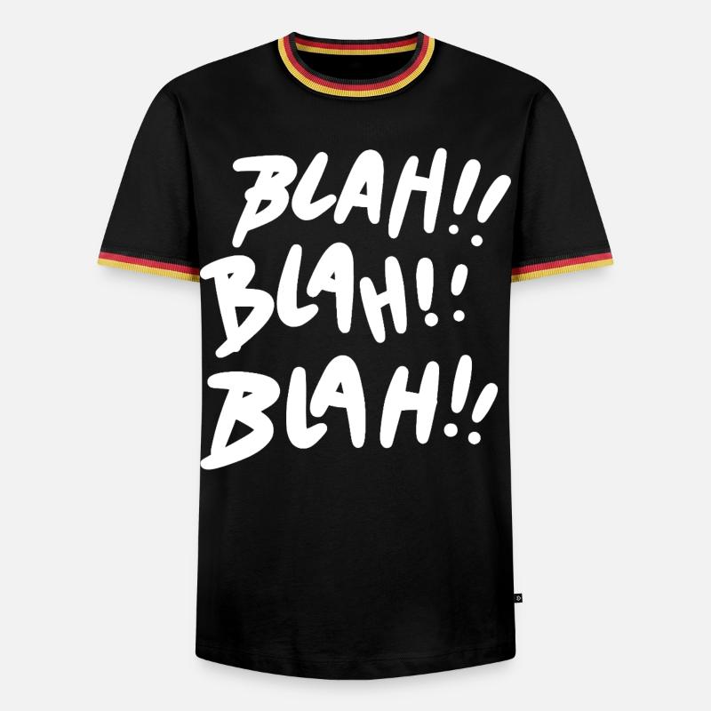 Blah Blah Blah White - Men's Ringer Shirt - black/tricolour
