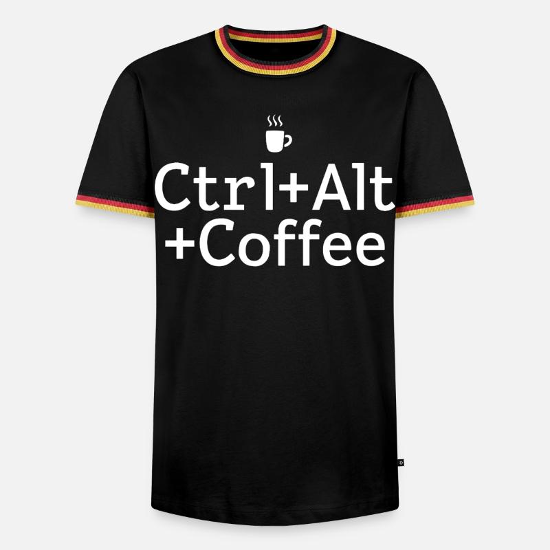 Kaffee-Pause Ctrl-Alt-Coffee - Men's Ringer Shirt - black/tricolour