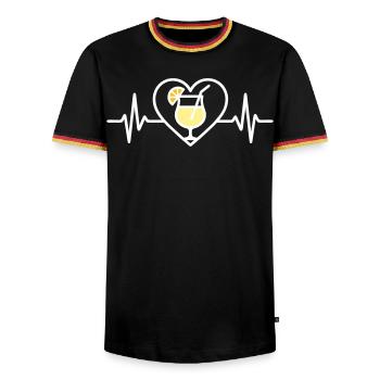 Piña Colada Cœur Cocktail Tropical - T-shirt contrasté Homme - noir/tricolore - Devant - AI Model Male 178 light (178cm) & AI Model Male 185 light (185cm)