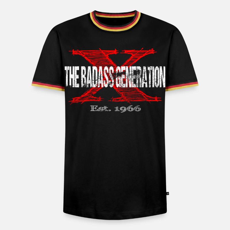 Generation X 1966  Retro - Männer Kontrast-T-Shirt - Schwarz/Dreifarbig