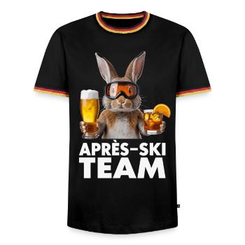 Après-ski bunny team - Men's Ringer Shirt - black/tricolour - Front - AI Model Male 178 light (178cm) & AI Model Male 185 light (185cm)