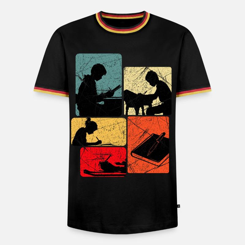 Writer Author Writer Writing Gift - Men's Ringer Shirt - black/tricolour