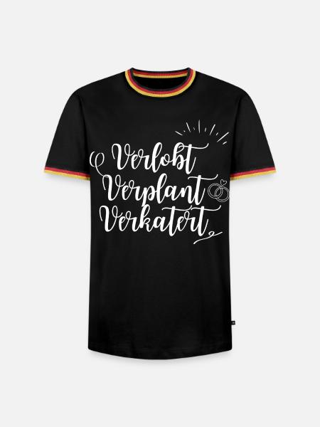 Verlobt. Verplant. Verkatert. - Männer Kontrast-T-Shirt - Schwarz/Dreifarbig