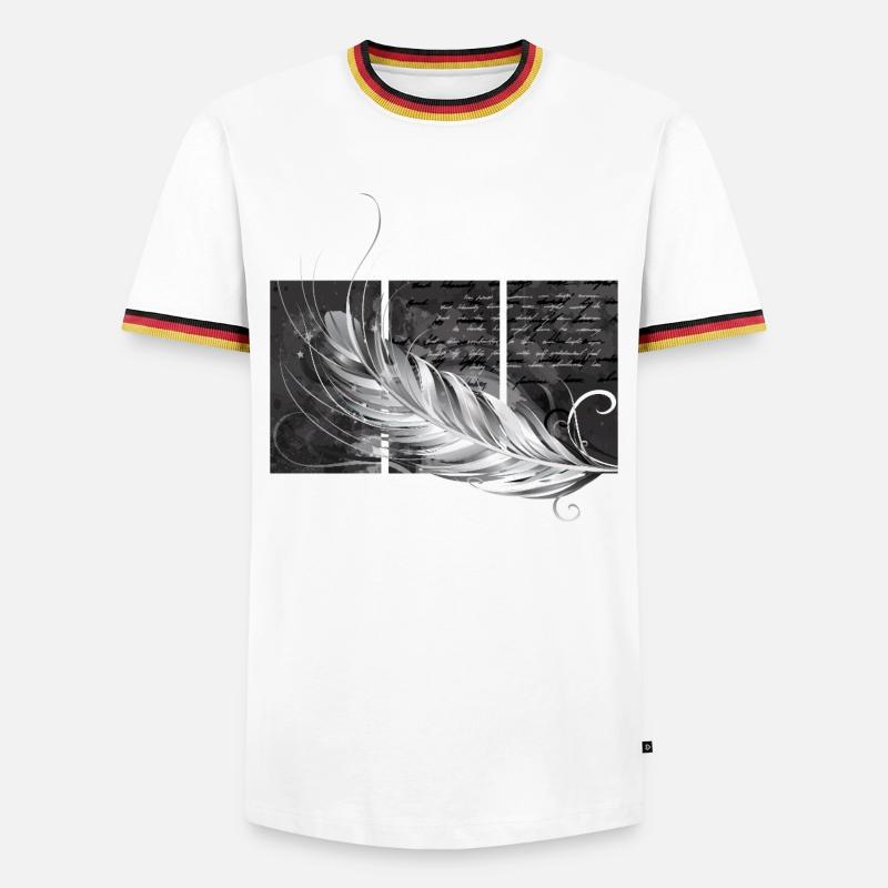 Feather Triptych - Men's Ringer Shirt - white/tricolour