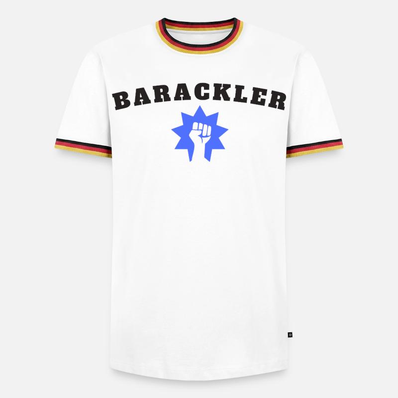 Barackler - Männer Kontrast-T-Shirt - Weiß/Dreifarbig
