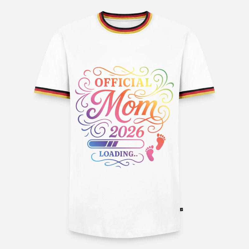 Mama 2026 Loading Mom Bunt - Männer Kontrast-T-Shirt - Weiß/Dreifarbig