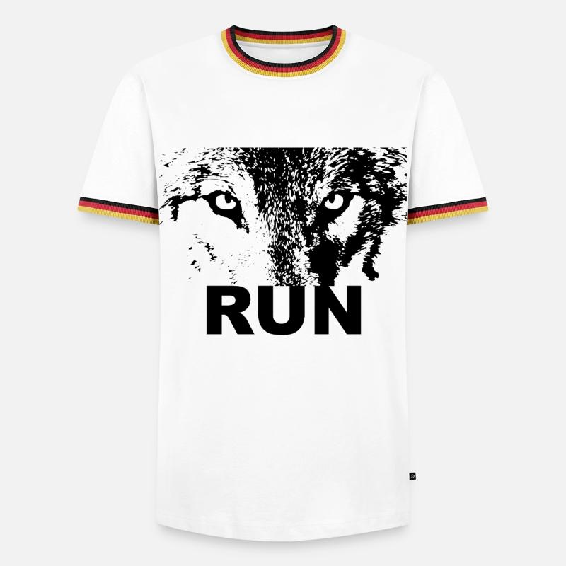 Wolf Run - Men's Ringer Shirt - white/tricolour