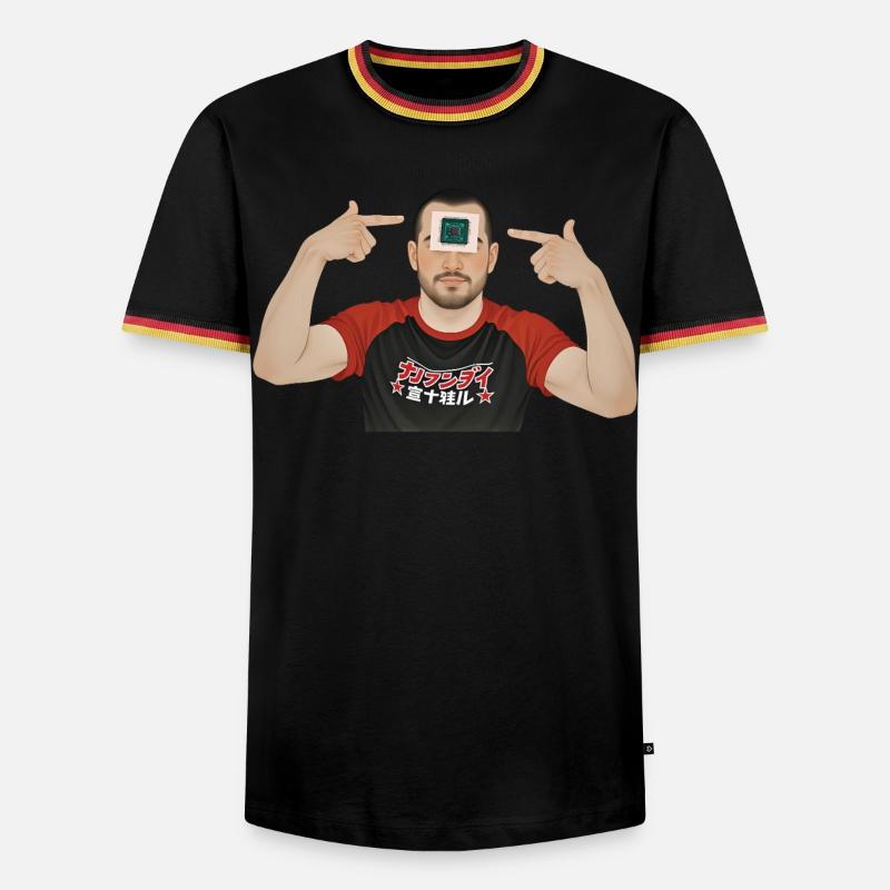 BRAIN PROCESSOR – Geek & Science-Fiction - Männer Kontrast-T-Shirt - Schwarz/Dreifarbig