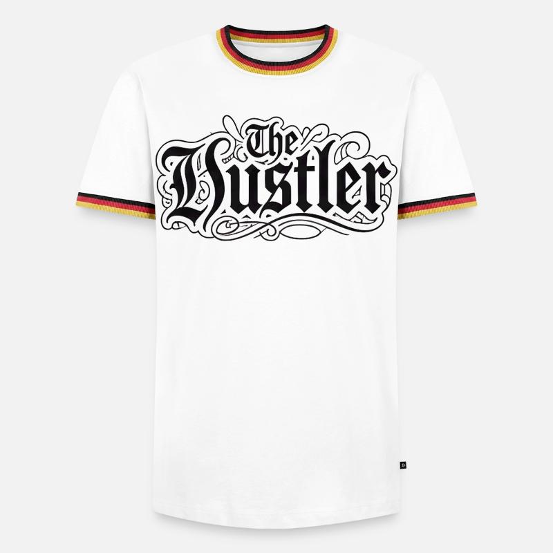 The Hustler Gothic Script - Men's Ringer Shirt - white/tricolour