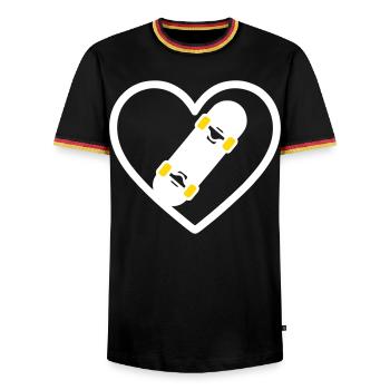 Skateboard Coeur Street Sport Passion - T-shirt contrasté Homme - noir/tricolore - Devant - AI Model Male 178 light (178cm) & AI Model Male 185 light (185cm)