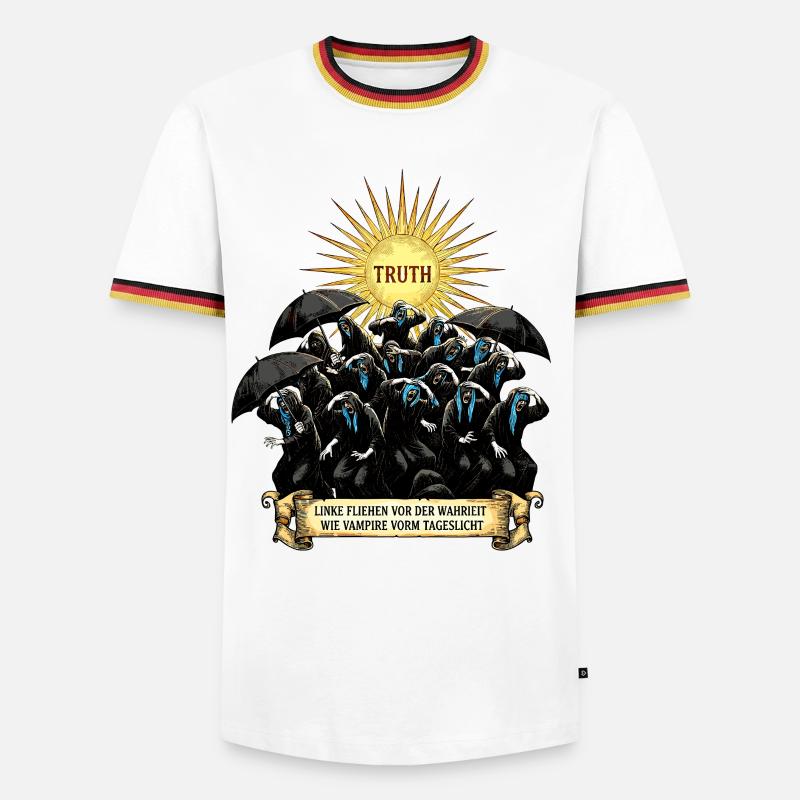 Vampires Avoid the Light Satire - Men's Ringer Shirt - white/tricolour
