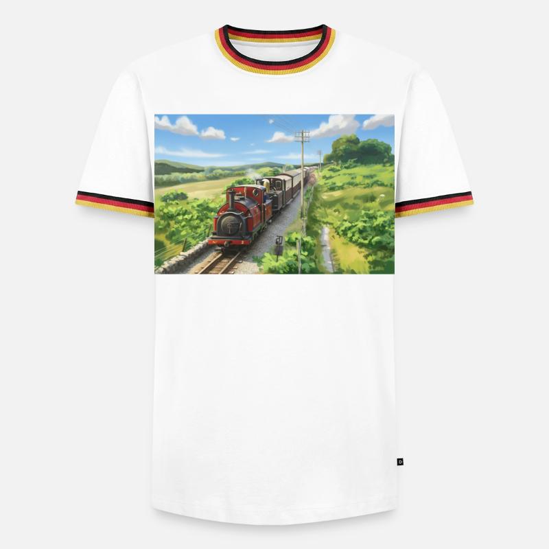 Dduallt Double Header - Men's Ringer Shirt - white/tricolour
