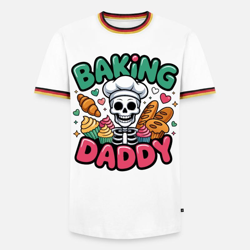 Baking Daddy Skull Cook - Men's Ringer Shirt - white/tricolour