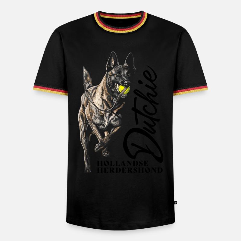 Dutch Shepherd – Dutchie - Männer Kontrast-T-Shirt - Schwarz/Dreifarbig