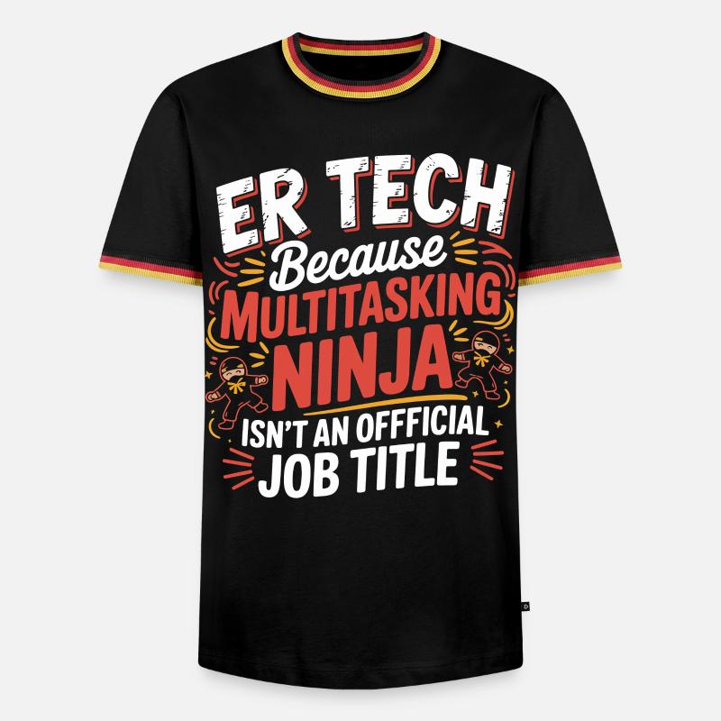 Tech Ninja: Multitasking Humor - Männer Kontrast-T-Shirt - Schwarz/Dreifarbig