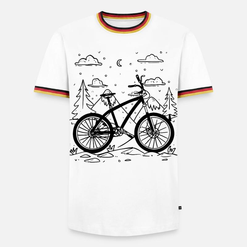 Mountain Biking Comic Style - Men's Ringer Shirt - white/tricolour