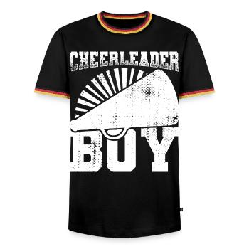 Cheerleader Boy - Men's Ringer Shirt - black/tricolour - Front - AI Model Male 178 light (178cm) & AI Model Male 185 light (185cm)