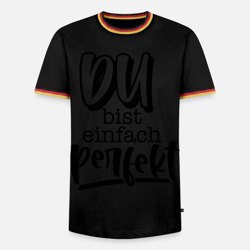 Du bist einfach perfekt - Men's Ringer Shirt - black/tricolour