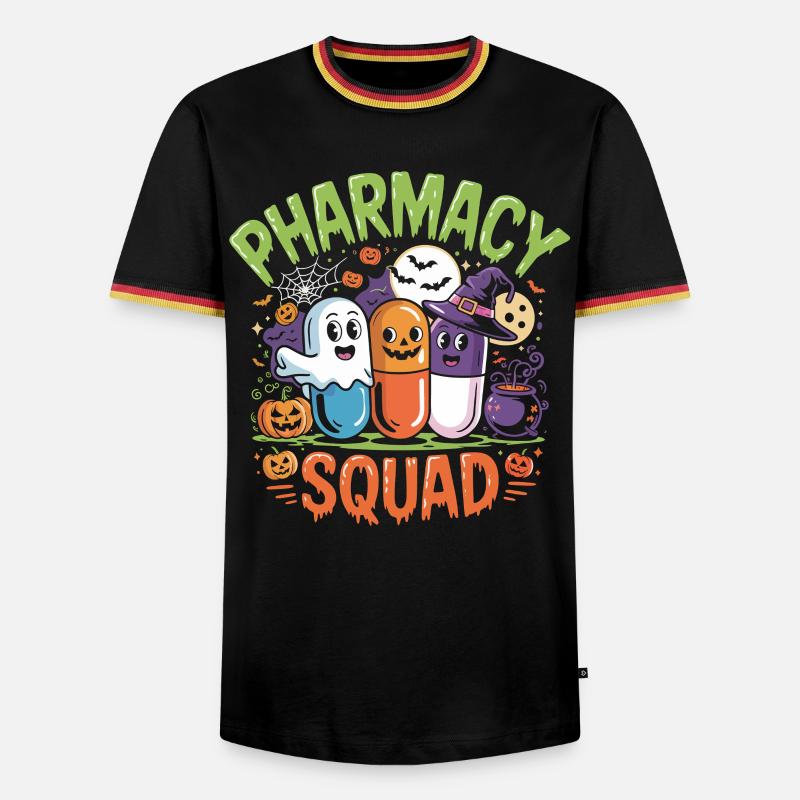 Pharmacy Squad Halloween - Männer Kontrast-T-Shirt - Schwarz/Dreifarbig