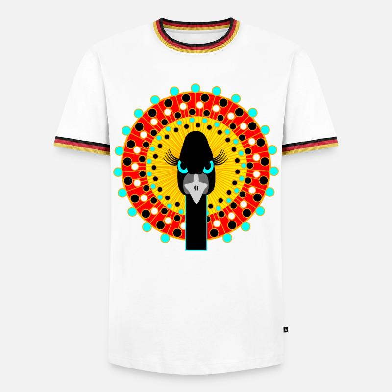 Vogel mit Attitüde. - Männer Kontrast-T-Shirt - Weiß/Dreifarbig