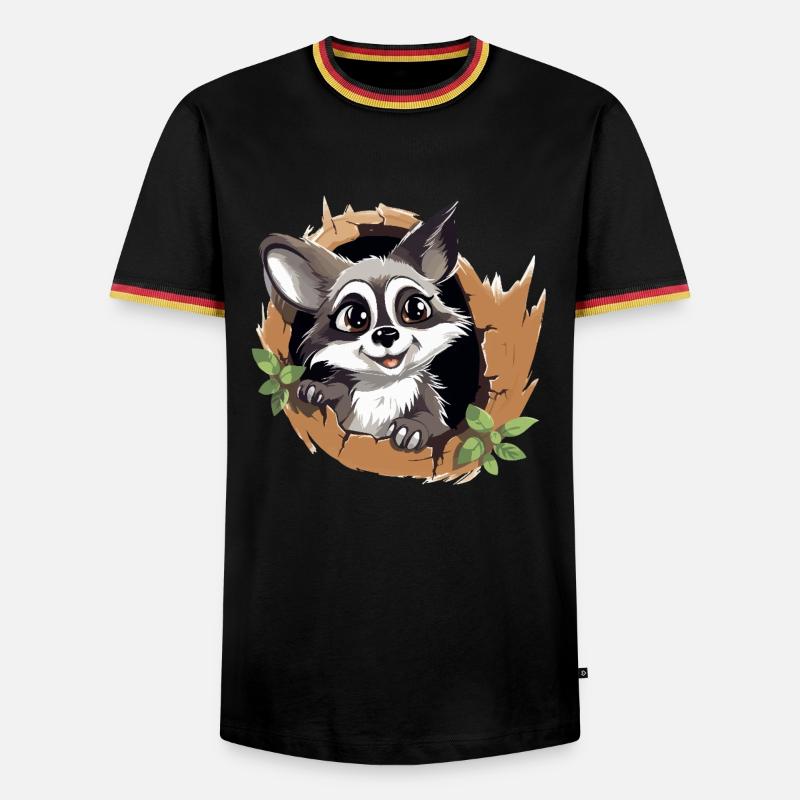 Pfotenglück im Baumring - Männer Kontrast-T-Shirt - Schwarz/Dreifarbig