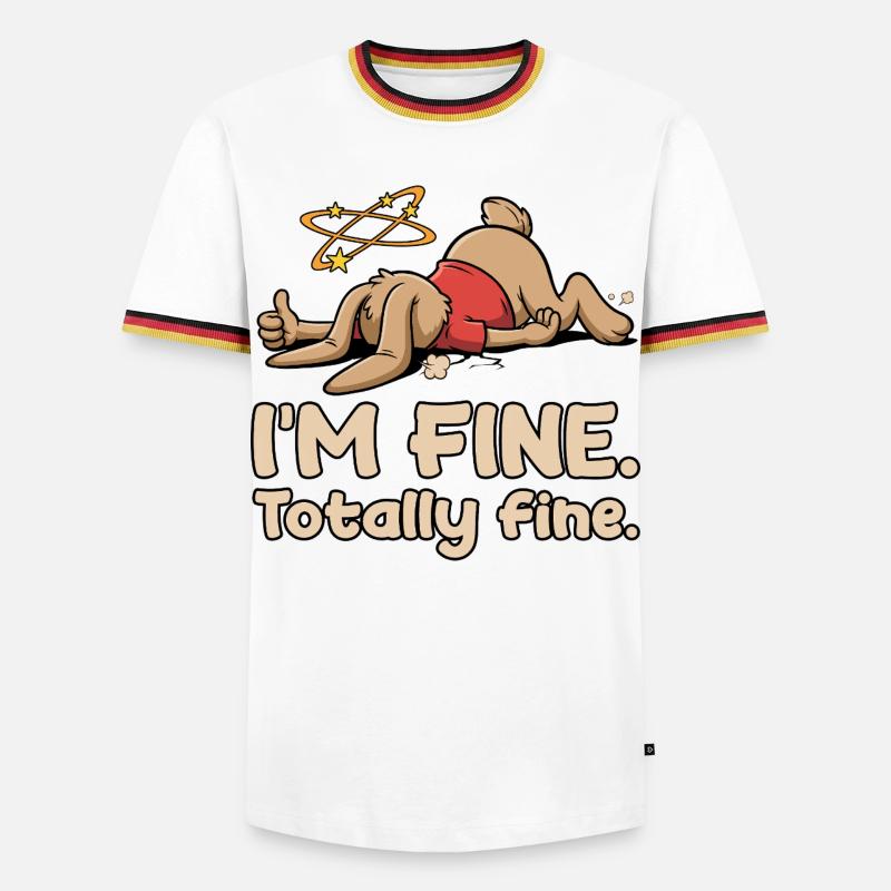 Exhausted rabbit with sarcastic saying - Men's Ringer Shirt - white/tricolour