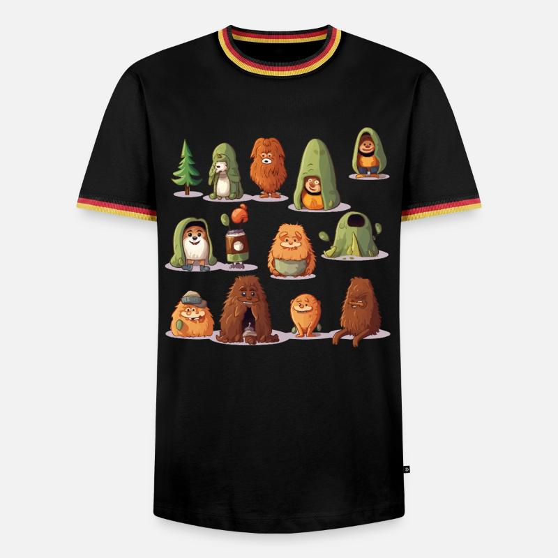 WaldYeti Cuddle Worlds - Men's Ringer Shirt - black/tricolour