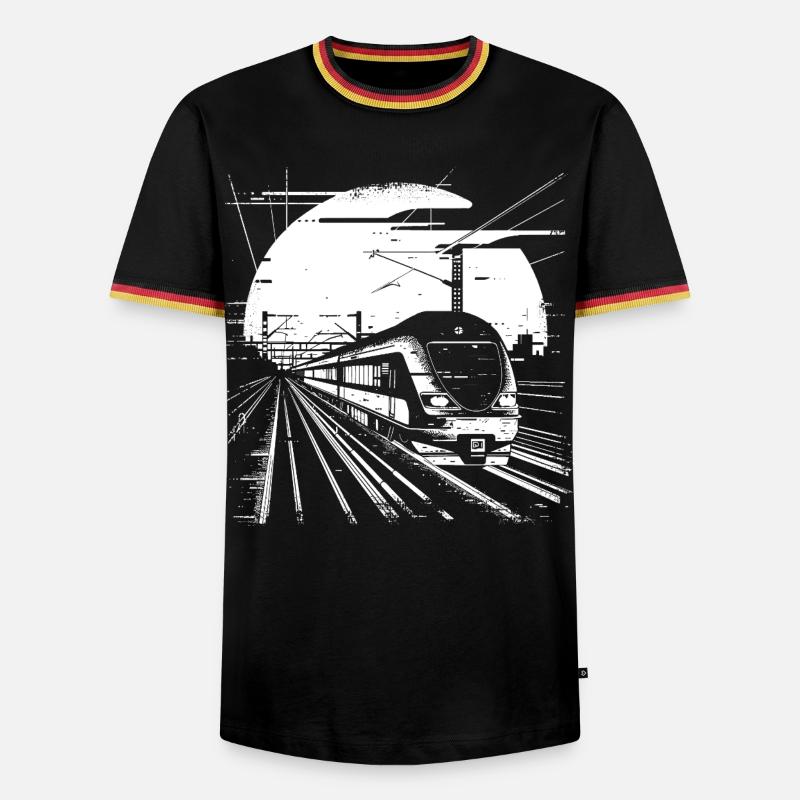 Railway Drawing - Men's Ringer Shirt - black/tricolour