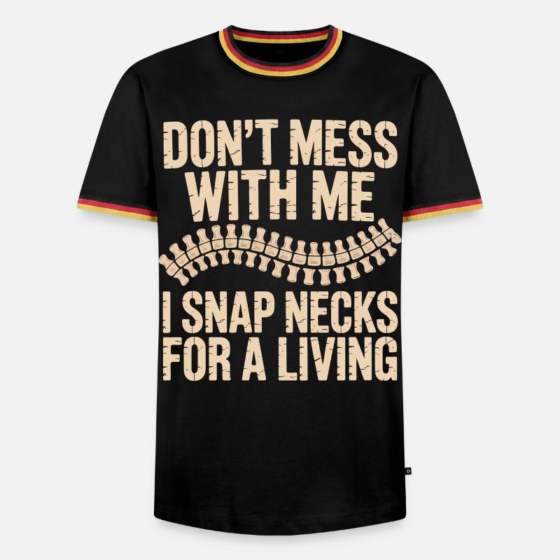 Dont Mess With Me Zip Neck - Männer Kontrast-T-Shirt - Schwarz/Dreifarbig