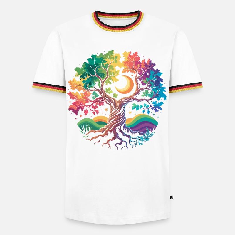 Rainbow Tree Moon Magic - Men's Ringer Shirt - white/tricolour