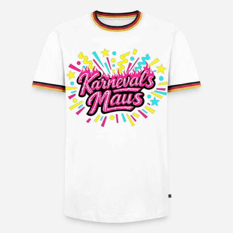 Karnevalsmaus - Karneval Geschenk - Männer Kontrast-T-Shirt - Weiß/Dreifarbig