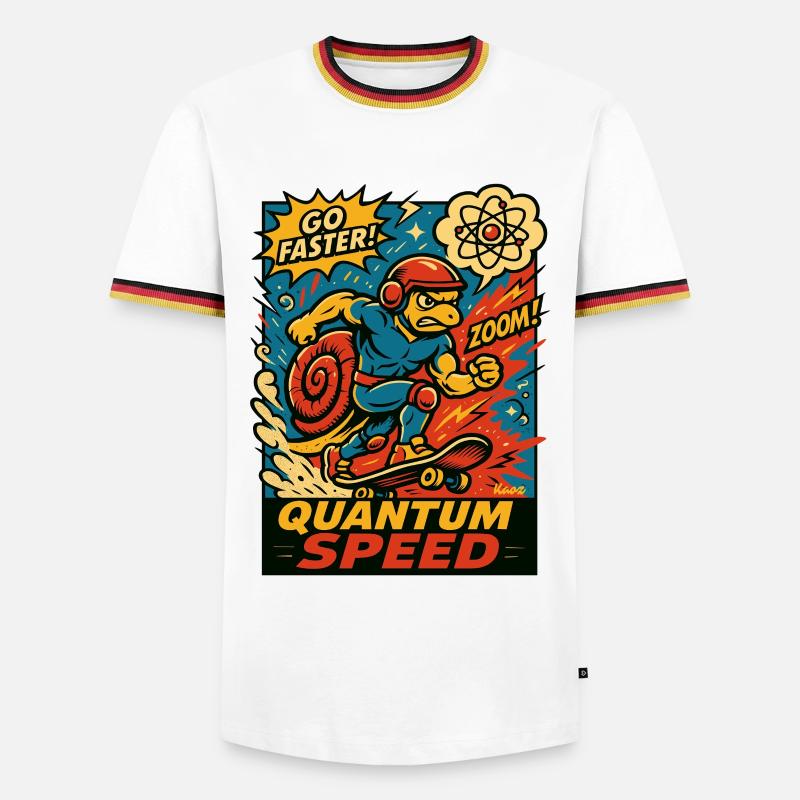 Quantum Speed Turtle Skateboard - Men's Ringer Shirt - white/tricolour