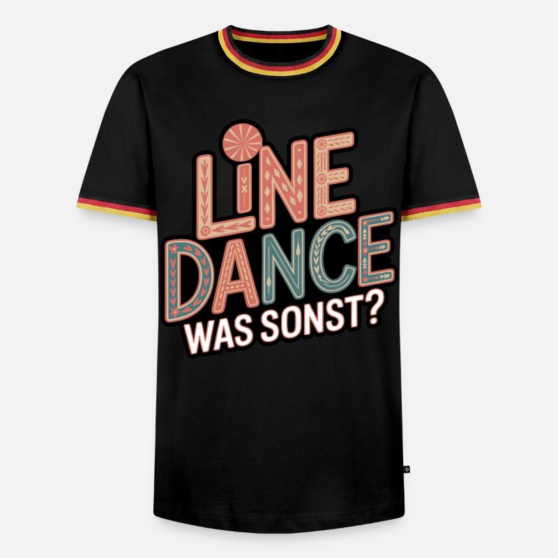 Line Dance Vad mer? - Kontrast-T-shirt herr - vit/trefärgad