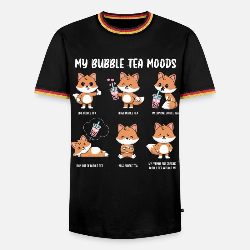Fuchs Bubble Tea Meme - Männer Kontrast-T-Shirt - Schwarz/Dreifarbig