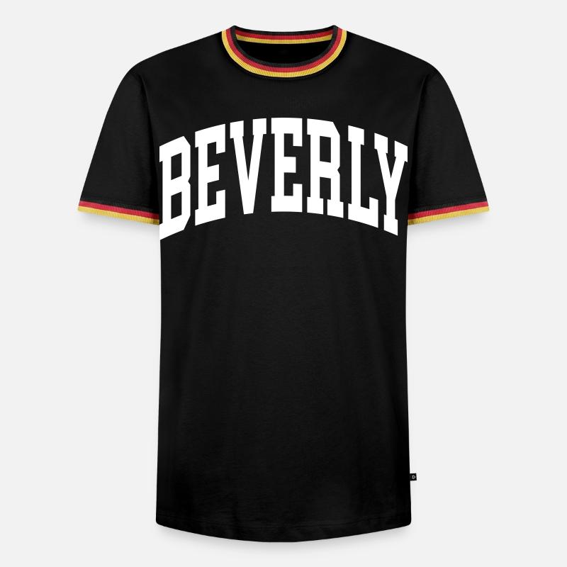 Beverly - Männer Kontrast-T-Shirt - Schwarz/Dreifarbig