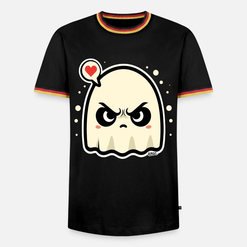 Wütender Geist mit Herz Sprechblase - Männer Kontrast-T-Shirt - Schwarz/Dreifarbig