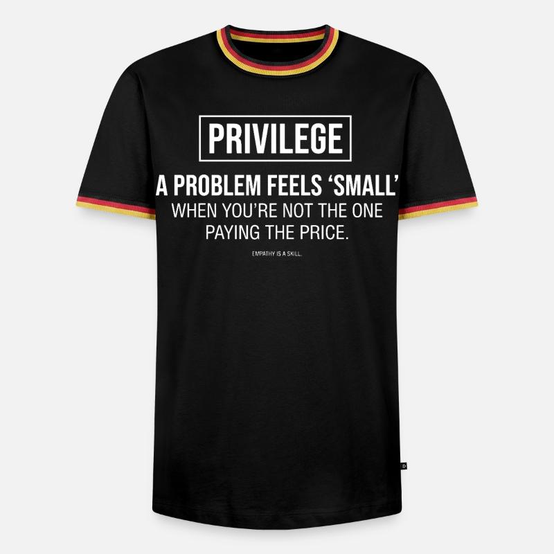 Empathy Statement Typography - Men's Ringer Shirt - black/tricolour