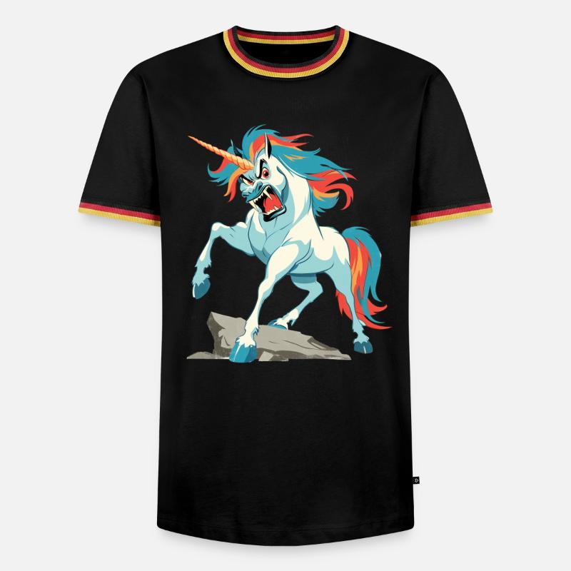 Angrycorn - Men's Ringer Shirt - black/tricolour