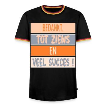Danke – Viel Glück - Männer Kontrast-T-Shirt - Schwarz/Dreifarbig - Vorne - AI Model Male 178 light (178cm) & AI Model Male 185 light (185cm)