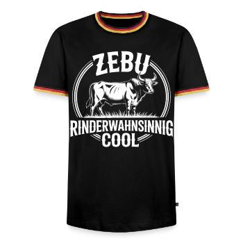 Zebu Mad Cow Cool Badge - T-shirt contrasté Homme - noir/tricolore - Devant - AI Model Male 178 light (178cm) & AI Model Male 185 light (185cm)