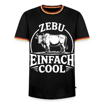 Zebu Einfach Cool Logo - Männer Kontrast-T-Shirt - Schwarz/Dreifarbig - Vorne - AI Model Male 178 light (178cm) & AI Model Male 185 light (185cm)