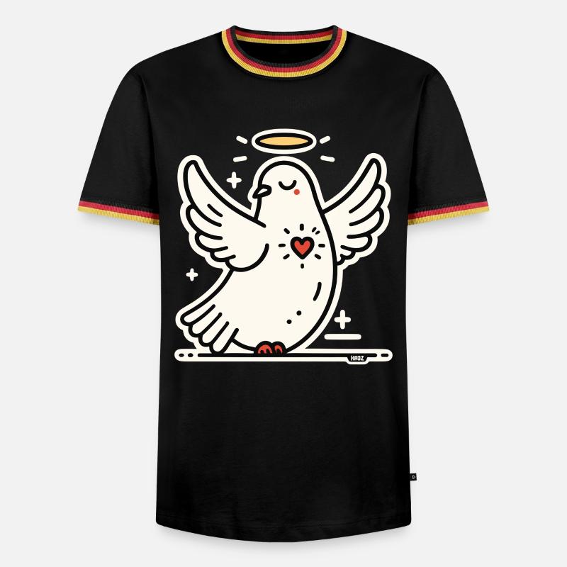 Friedens Taube Heilender Herz - Männer Kontrast-T-Shirt - Schwarz/Dreifarbig